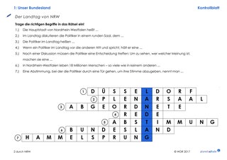 Lösungen 1: Rätsel zum Landtag von NRW